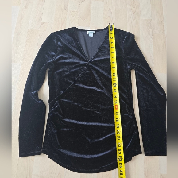 Sundance Morgan Top Women's S Black Velvet Surplice Balletcore Dark Romantic - Picture 5 of 8